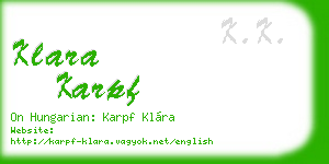 klara karpf business card
