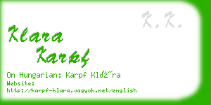 klara karpf business card